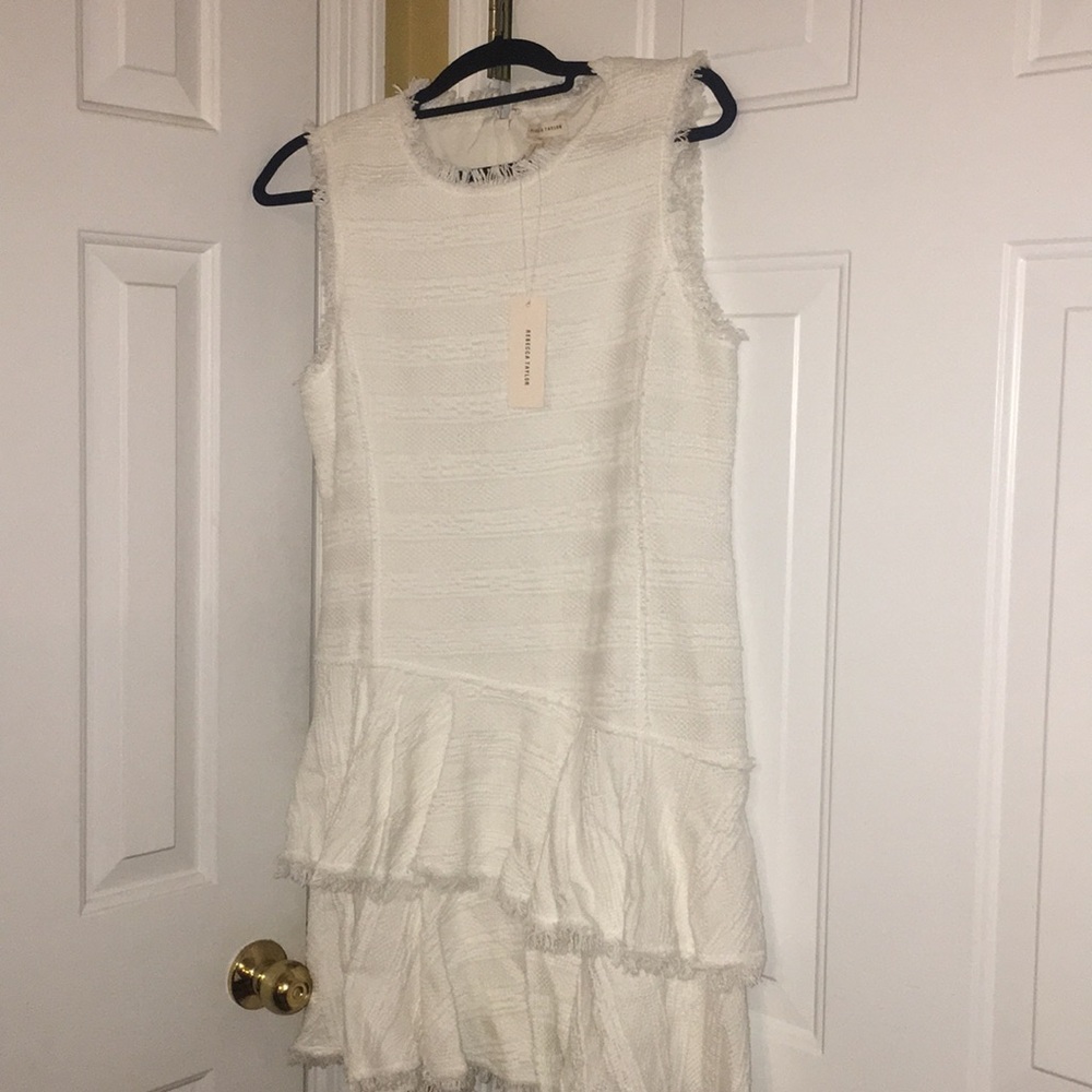 Stunning New White Tweed Rebecca Taylor Dress